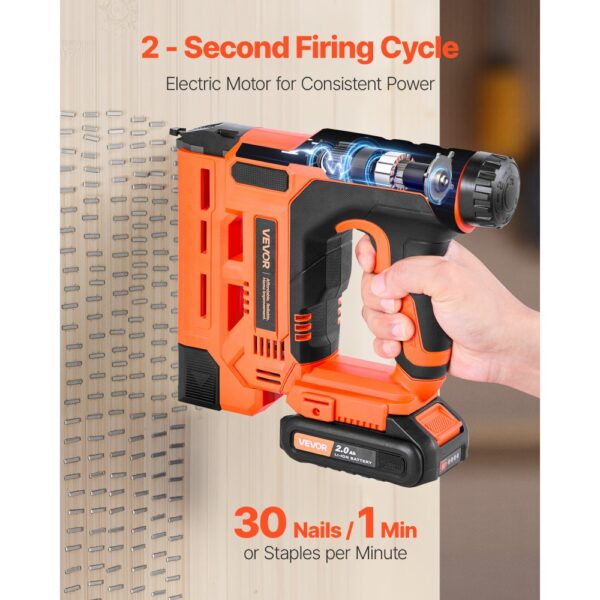 VEVOR elektrische Nagelpistole 2 in 1 Tacker 18 Gauge 15/20/25/30/32mm mit 500 Klammern & 500 Nägeln – Bild 3