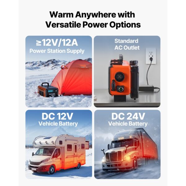 VEVOR Dieselheizung Lufterhitzer 5-8KW DC 12 V/24 V tragbare Standheizung (All in One) mit Fernbedienung – Bild 5