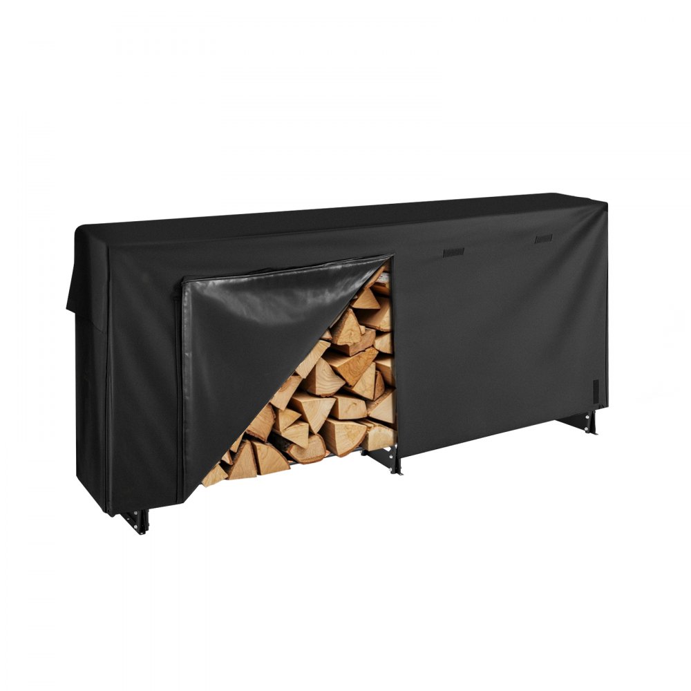 VEVOR Metall Kaminholzregal, 257x36x117 cm Brennholzregal, max. Tragkraft 300 kg