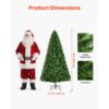 VEVOR Weihnachtsbaum künstlich, 1,8 m Tannenbaum, PVC Christbaum, Partys und Büros – Bild 2