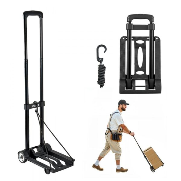 VEVOR Sackkarre klappbar, 50 kg Tragkraft, Transportkarre mit 2 Rädern & 1 elastischem Seil VEVOR Sackkarre klappbar, 50 kg Tragkraft, Transportkarre mit 2 Rädern & 1 elastischem Seil