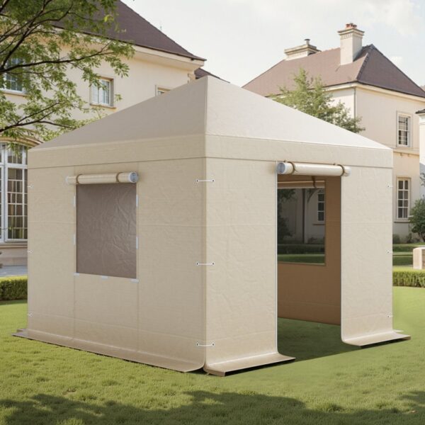 VEVOR Winterabdeckung, passend für 3,05 x 3,05 m Pavillon, Ersatzabdeckung mit Seitenwänden & Netzfenstern