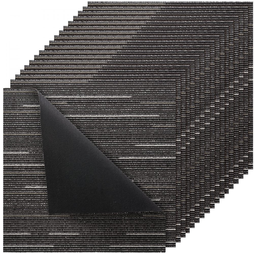 VEVOR Teppichfliesen 609,6 x 609,6 x 6 mm, 24er-Pack, modularer Teppichboden mit Fläche von 9 m²