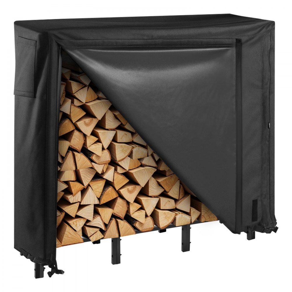 VEVOR Metall Kaminholzregal, 122x32x118 cm Brennholzregal, max. Tragkraft 181 kg