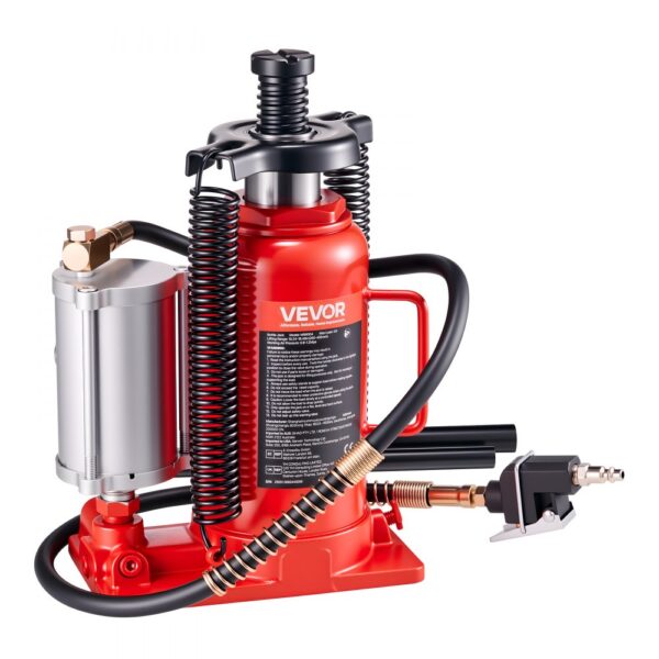 VEVOR lufthydraulischer Flaschenheber mit 20 t Kapazität, 260–495 mm Hubbereich, rot