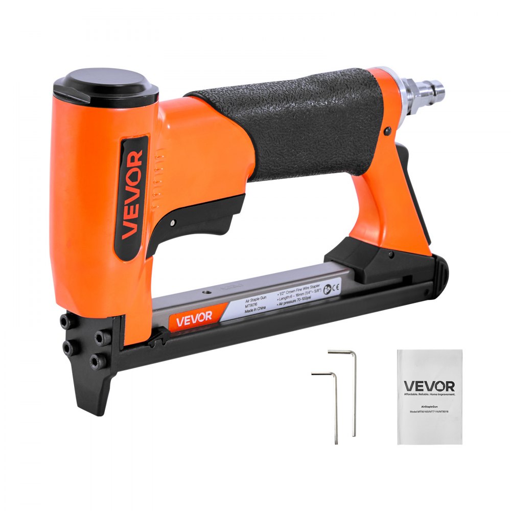 VEVOR Druckluft-Tacker, Druckluftnagler für Feindrahtklammern der Serie 80, 12,8 mm Krone