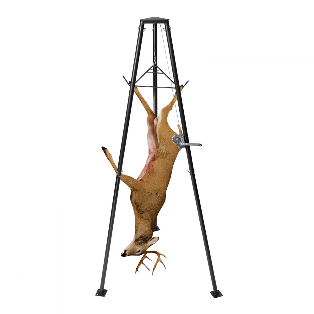 VEVOR Game Hoist, 227 kg Tragkraft, Jagd-Wildhebezeug mit Seilwinde und Gambrel, 1300 x 1100 x 2750 mm