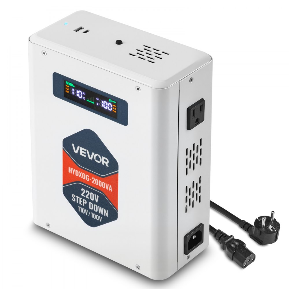 VEVOR Spannungswandler Abwärts, 2000 VA, 220 V auf 110 V Leistungstransformator