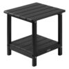 VEVOR Beistelltisch Kunststoff, 45x38x44 cm, Balkontisch mit 2 Ablagen