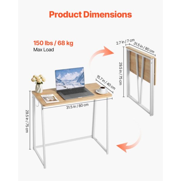 VEVOR kleiner Klappschreibtisch Schreibtisch faltbar 80 x 48 cm (Tischplatte) – Bild 3 VEVOR kleiner Klappschreibtisch Schreibtisch faltbar 80 x 48 cm (Tischplatte) – Bild 3
