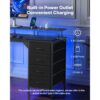 VEVOR Computertisch Bürotisch Schreibtisch mit intelligenten LED-Leuchten & Steckdosen – Bild 4
