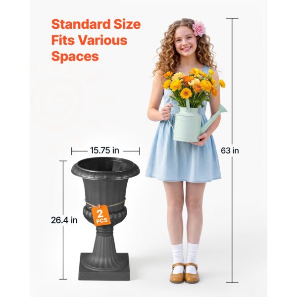 VEVOR Blumenspindel aus Kunststoff, 40x67 cm, 2er-Pack, Pflanzpokal. Pflanzkübel – Bild 3 VEVOR Blumenspindel aus Kunststoff, 40x67 cm, 2er-Pack, Pflanzpokal. Pflanzkübel – Bild 3
