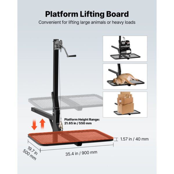 VEVOR Game Hoist, 136 kg Tragkraft, Wildhebezeug-Windenlift mit 5,08 cm Empfänger – Bild 4