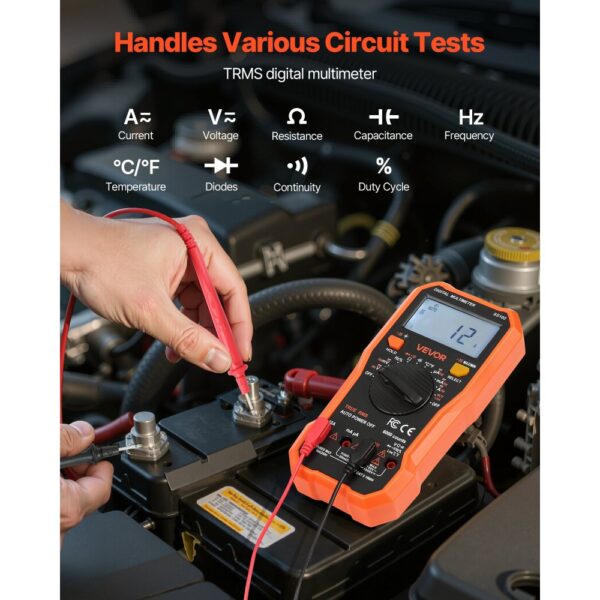 VEVOR Digitalmultimeter, 6000-Count TRMS DC/AC Voltmeter Stromtester, NCV-Multimeter für Strom – Bild 2