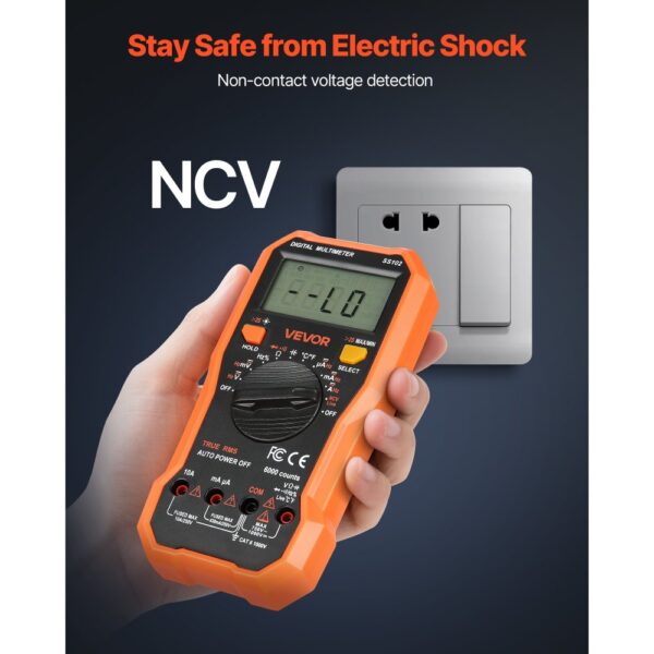 VEVOR Digitalmultimeter, 6000-Count TRMS DC/AC Voltmeter Stromtester, NCV-Multimeter für Strom – Bild 4