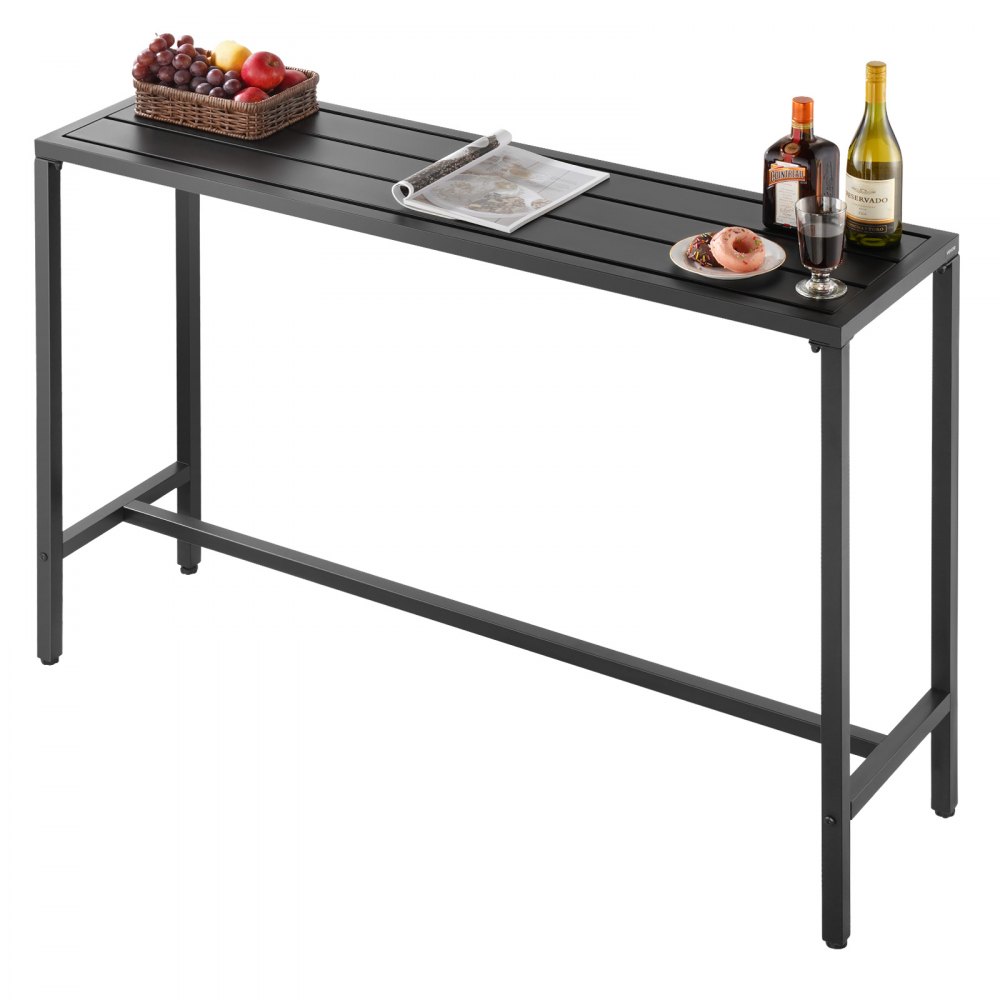 VEVOR Bartisch, 1400 x 375 x 980 mm, Stehtisch mit Metallgestell, rechteckige Esstische