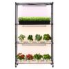 VEVOR Pflanzenregal mit Wachstumslicht 90x35x150 cm, 4-stufiger Pflanzenständer, Pflanzenregal mit Rädern