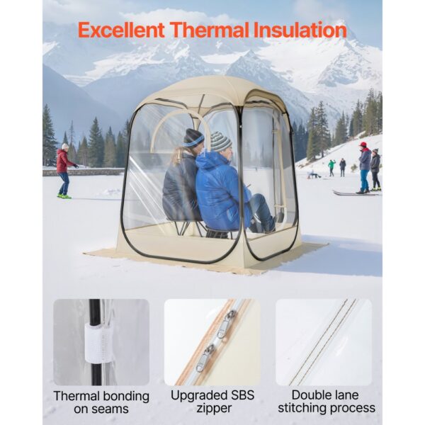 VEVOR Transparentes Zelt, 127x127x170 cm, Pop-up-Zelt für 1–2 Personen – Bild 5