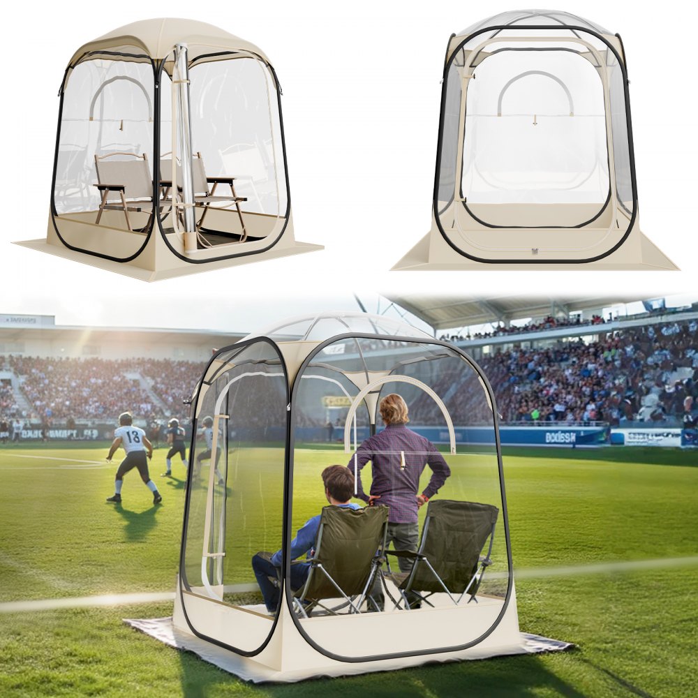 VEVOR Transparentes Zelt, 127x127x170 cm, Pop-up-Zelt für 1–2 Personen