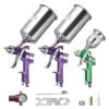 VEVOR 3-tlg. Farbsprüh-Set, Spritzpistole mit 3 Düsen (1/1,4/1,8 mm), 3 Bechern und Luftregler