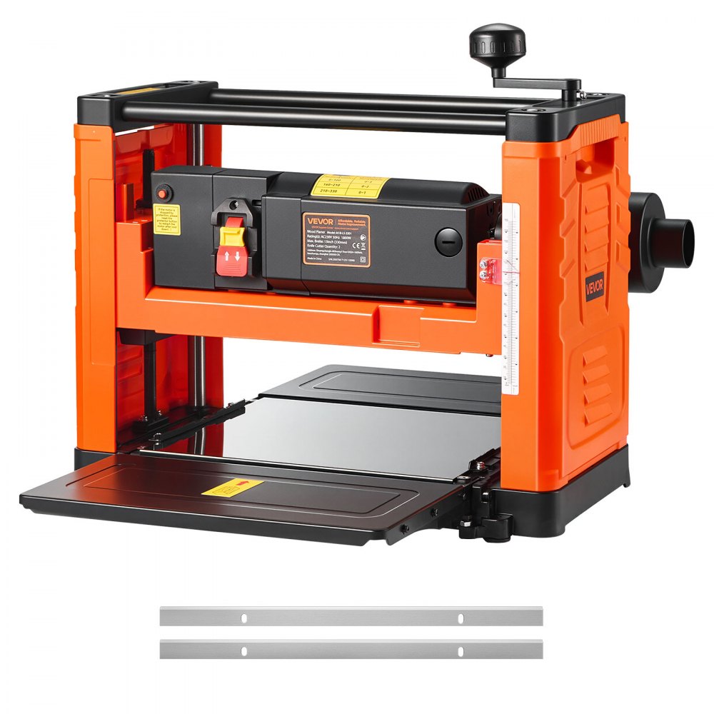 VEVOR Dickenhobel, 330 mm breiter Arbeitstisch, 1800 W, 23500 U/min, Holzbearbeitung mit Einzelgeschwindigkeit