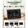 VEVOR 7-in-1 WLAN-Wetterstation mit APP, 7,5-Zoll-VA-Display, solarbetriebener Außensensor – Bild 4