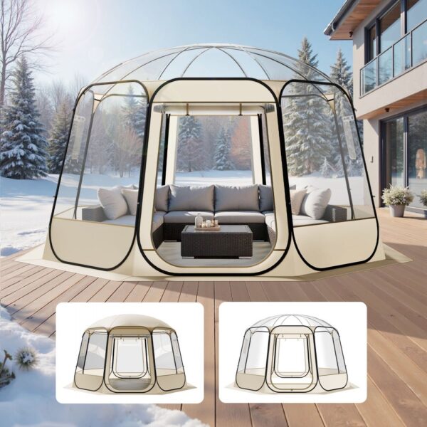 VEVOR Pop-up-Bubble-Zelt, 366 x 345 x 220 cm, transparentes Campingzelt, 540°-Panoramablick