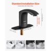 VEVOR berührungsloser Waschtischhahn (Mattschwarz) Badezimmer, automatische Waschtischarmatur – Bild 3