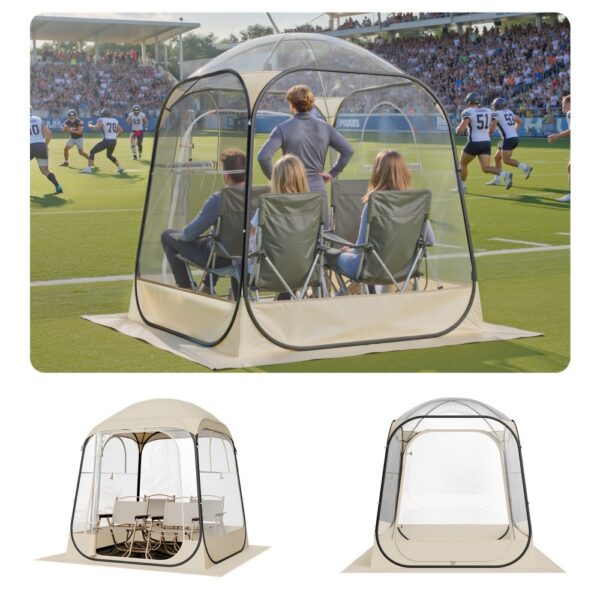 VEVOR Transparentes Zelt, 160x160x182 cm, Pop-up-Zelt für 2–4 Personen