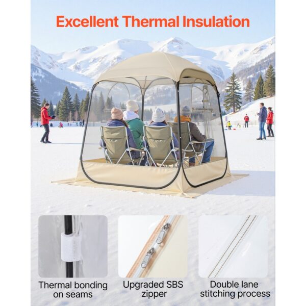 VEVOR Transparentes Zelt, 160x160x182 cm, Pop-up-Zelt für 2–4 Personen – Bild 5