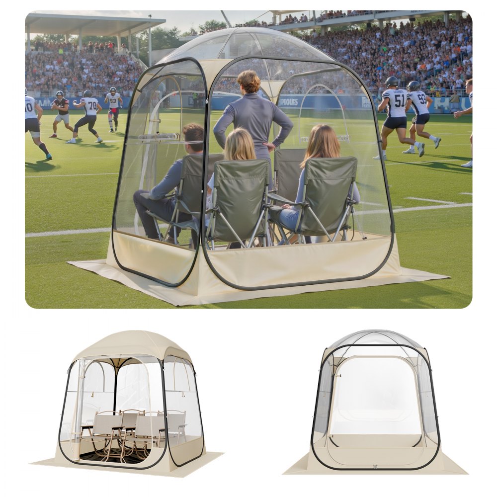 VEVOR Transparentes Zelt, 160x160x182 cm, Pop-up-Zelt für 2–4 Personen