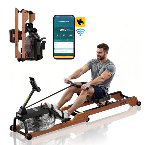 VEVOR Rudergerät 6-stufiger leiser Widerstand, 158 kg Gewichtskapazität, immersives Rudergerät