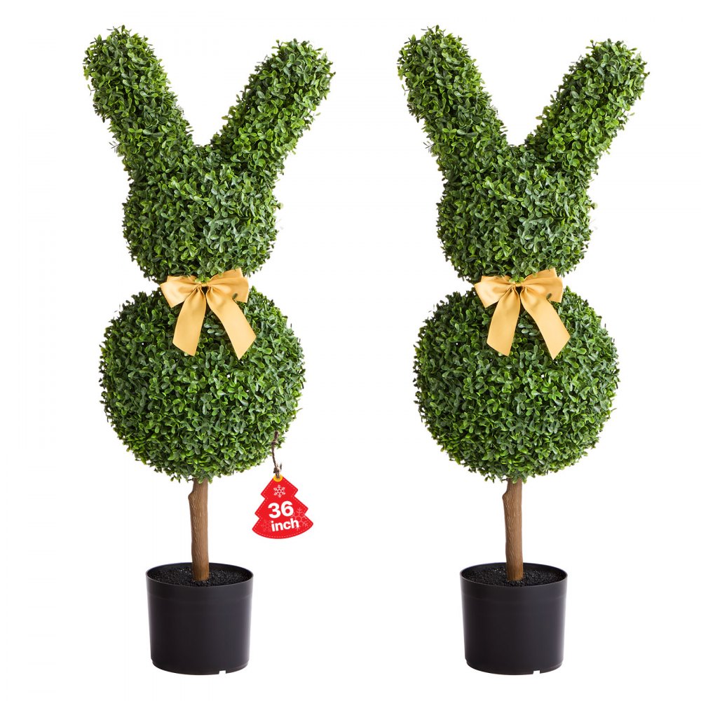 VEVOR Künstlicher Formschnittbaum in Hasenform, 2er-Set, 914 mm, einfache Montage für Dekoration