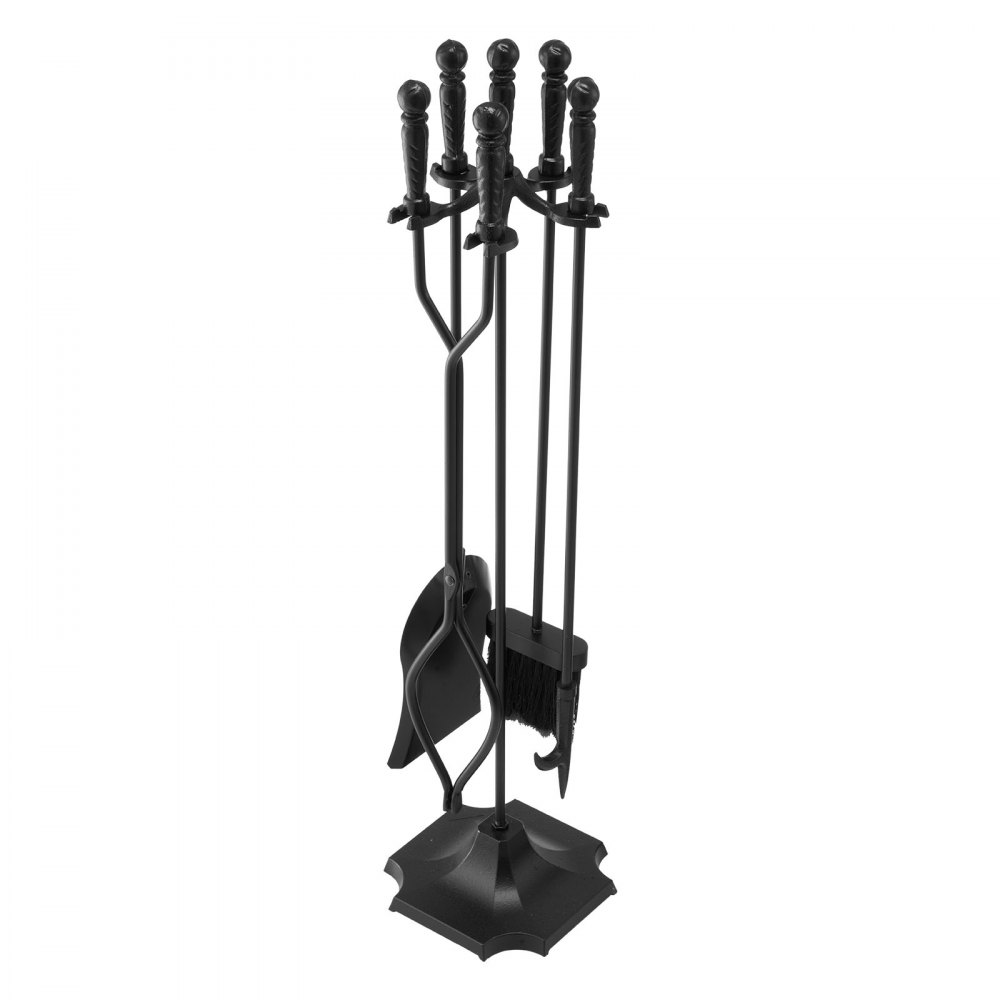VEVOR Kaminbesteck-Set, 5-tlg. Ofenbesteck-Set, fünfzackiger Ständer, Zange