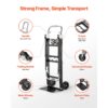 VEVOR 2-in-1-Sackkarre, 227 kg Tragkraft im 4-Rad-Modus, umwandelbarer Transportwagen mit verstellbarem Griff – Bild 4 VEVOR 2-in-1-Sackkarre, 227 kg Tragkraft im 4-Rad-Modus, umwandelbarer Transportwagen mit verstellbarem Griff – Bild 4