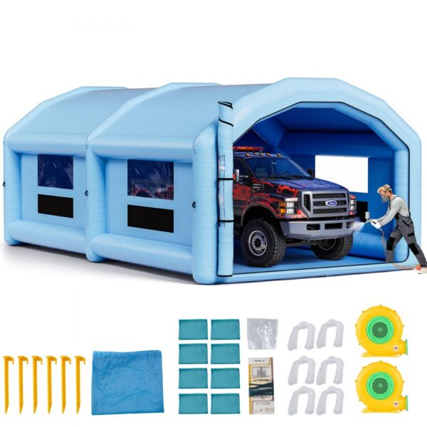 VEVOR aufblasbare Lackierkabine Spritzkabine 10 x 6 x 4 m, Runddach, Spritzlackierung für Metallteile von Auto