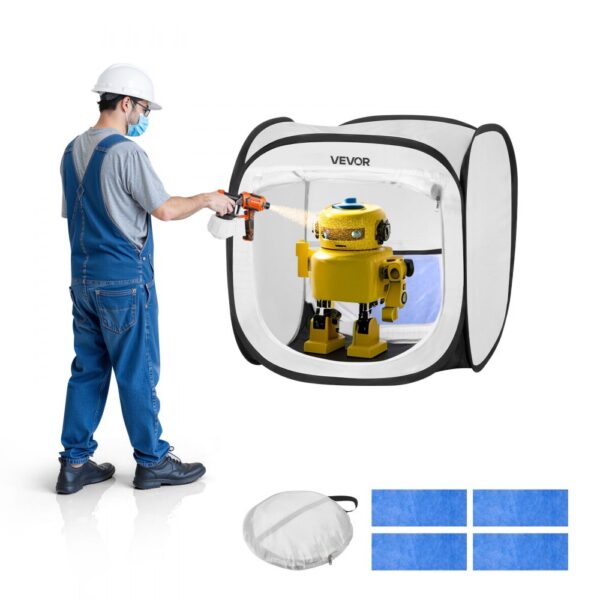 VEVOR tragbares Lackierkabinenzelt (40,5x40,5x43 cm Arbeitsbereich) Pop-Up-Sprühfarbenzelt für Sprühmalerei