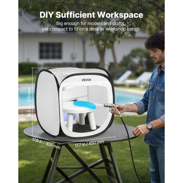 VEVOR tragbares Lackierkabinenzelt (40,5x40,5x43 cm Arbeitsbereich) Pop-Up-Sprühfarbenzelt für Sprühmalerei – Bild 4