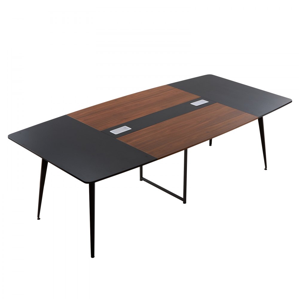 VEVOR Konferenztisch Besprechungstisch für 10 Personen 6-tlg. 240 x 120 cm bootförmiger Schreibtisch