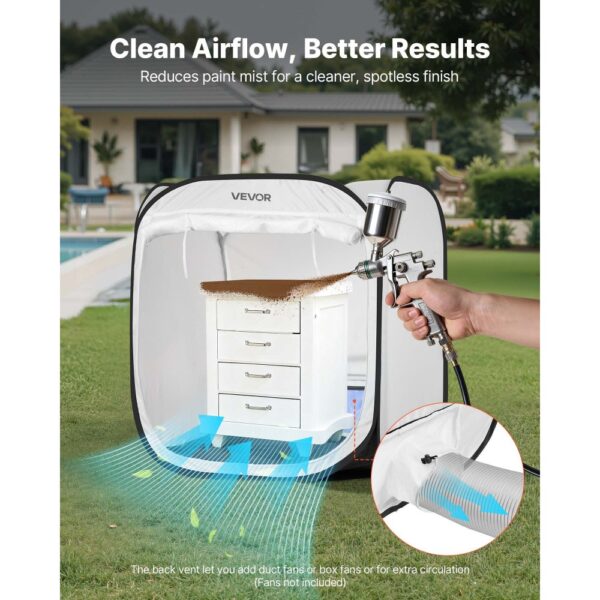 VEVOR tragbares Lackierkabinenzelt (72x72,5x5 cm Arbeitsbereich) Pop-Up-Sprühfarbenzelt für Sprühmalerei – Bild 3