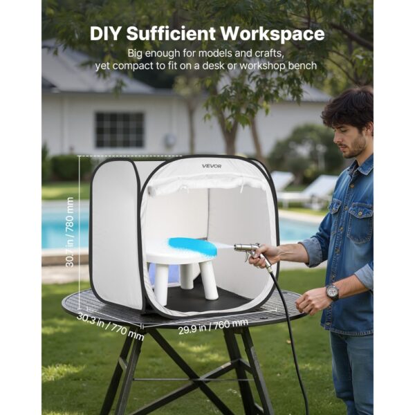 VEVOR tragbares Lackierkabinenzelt (72x72,5x5 cm Arbeitsbereich) Pop-Up-Sprühfarbenzelt für Sprühmalerei – Bild 4