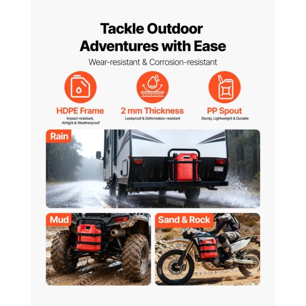 VEVOR Kraftstoff Kanister, 9,5 L, max. Durchflussrate 15L/min, ATVs & UTVs, 1 Stk. – Bild 5