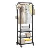 VEVOR Kleiderständer Garderobenständer rollbar mit Kleiderstange & 3 Ablageflächen, bis 45 kg belastbar VEVOR Kleiderständer Garderobenständer rollbar mit Kleiderstange & 3 Ablageflächen, bis 45 kg belastbar
