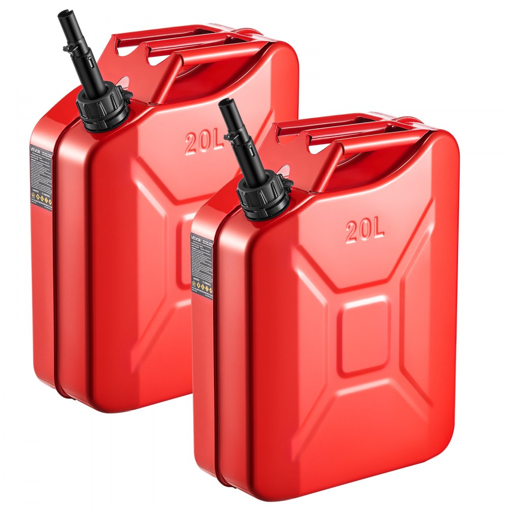 VEVOR Kraftstoffkanister, 20 L, max. Durchflussrate 6 l/min, Metall-Benzintank für die meisten Autos, 2er-Pack