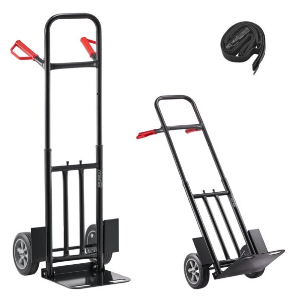 VEVOR Sackkarre, 272 kg Tragkraft, Transportkarre 480x460x1200mm, tragbarer Rollwagen mit Zurrgurt