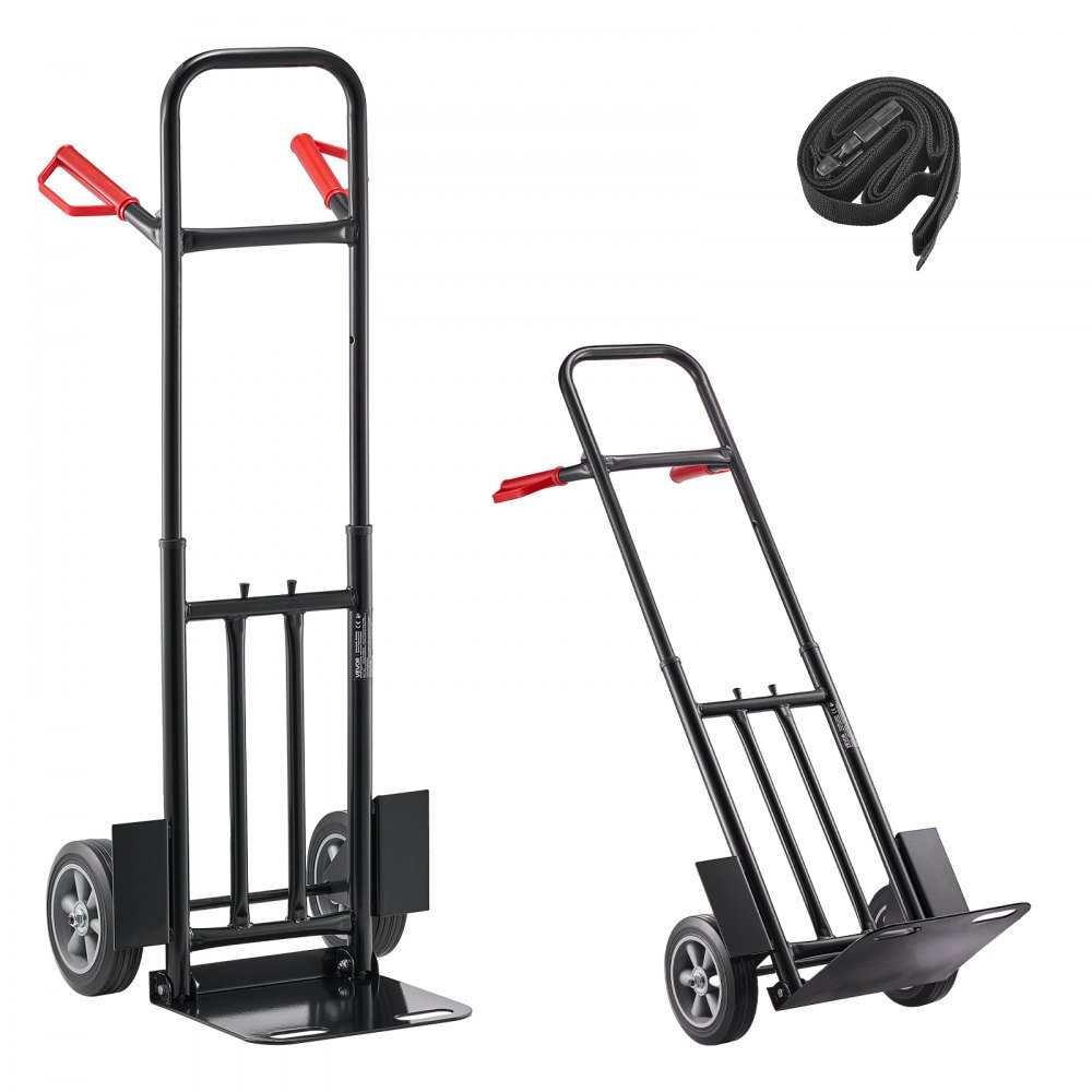 VEVOR Sackkarre, 272 kg Tragkraft, Transportkarre 480x460x1200mm, tragbarer Rollwagen mit Zurrgurt
