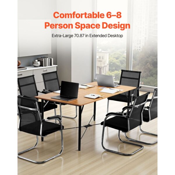 VEVOR Konferenztisch Besprechungstisch für 6-8 Personen 180 x 90 cm (L x B) rechteckiger – Bild 2