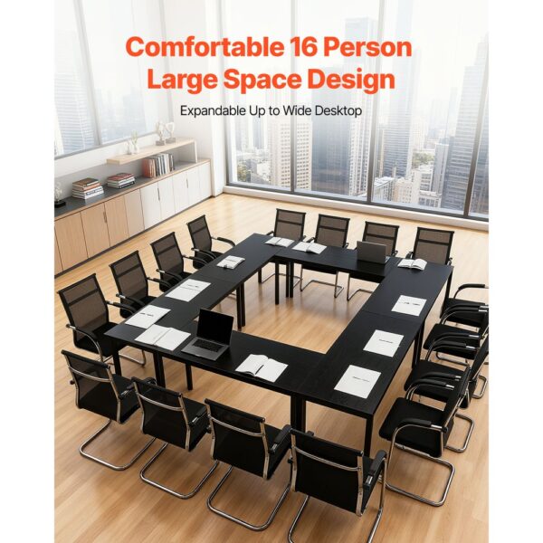 VEVOR Konferenztisch Besprechungstisch für 16 Personen 6-tlg. 140 x 60 cm (pro) rechteckiger – Bild 2 VEVOR Konferenztisch Besprechungstisch für 16 Personen 6-tlg. 140 x 60 cm (pro) rechteckiger – Bild 2