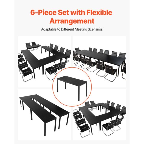 VEVOR Konferenztisch Besprechungstisch für 16 Personen 6-tlg. 140 x 60 cm (pro) rechteckiger – Bild 4 VEVOR Konferenztisch Besprechungstisch für 16 Personen 6-tlg. 140 x 60 cm (pro) rechteckiger – Bild 4