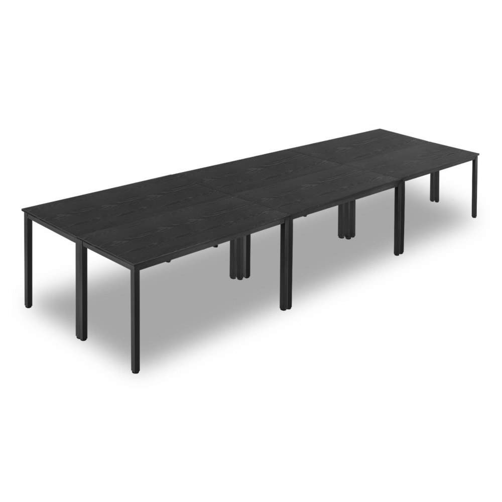 VEVOR Konferenztisch Besprechungstisch für 16 Personen 6-tlg. 140 x 60 cm (pro) rechteckiger